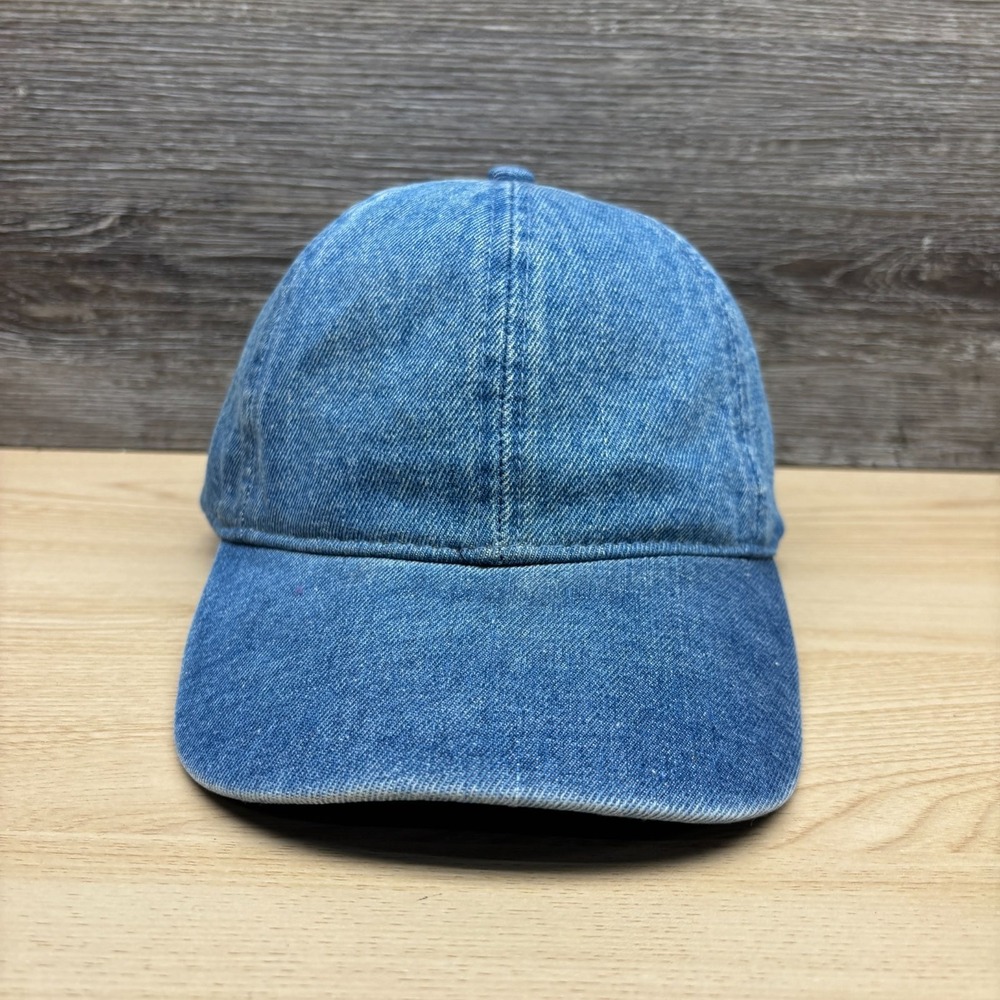 The Hatter‎ Company Hat Cap Strap Back Blue Plain Denim Lifestyle Casual Dad Hat